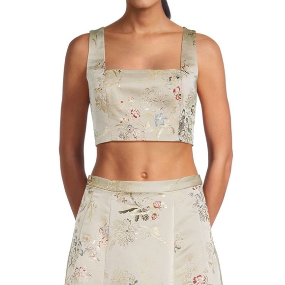 NWT Adam Lippes Floral Embroidered Crop Top - Picture 1 of 2